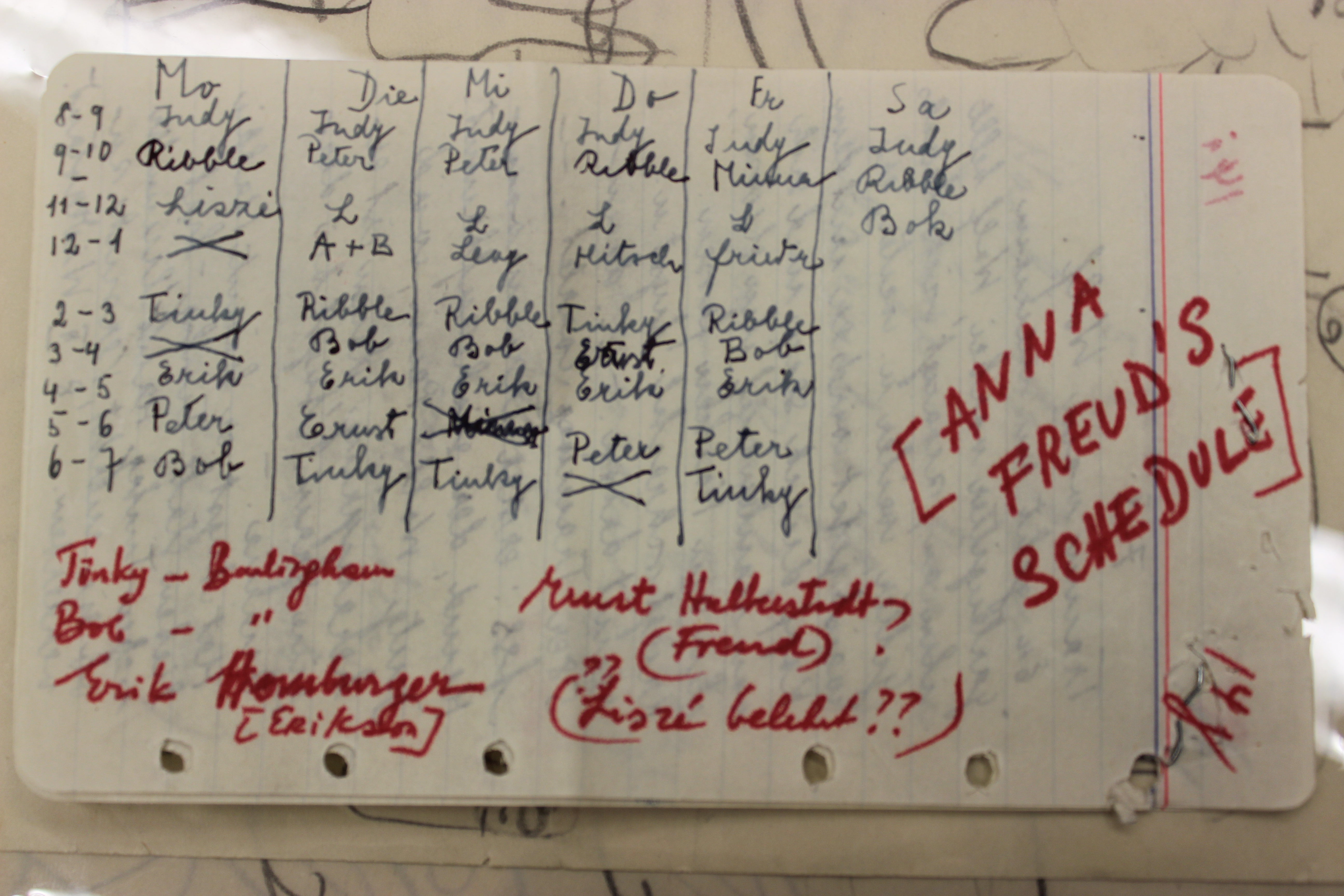 Anna Freud's Analysis Schedule.JPG